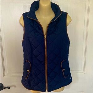 Crown & Ivy Navy Quilted Vest Size S